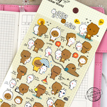 South Korea funny sticker bear couple love account material children cartoon girl heart cute decorative stickers