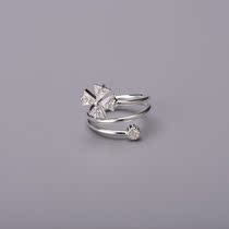 Foot Silver 990 New Trends Lucky Four Leaves Grass Individuality Brief Fashion 100 Hitch Freshener Senior Sense Elegant Ring