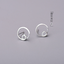 Foot silver 990 personality trend fashion minimalist temperament 100 hitch elegant senior sense little fresher cirque ear nail