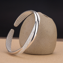Foot Silver 999 Temperament Elegant Fashion Minimalist Personality 100 Lapped Love Fresh Frosted Open Girls Bracelets