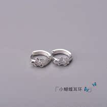 Pure silver 925 individuality minimalist fashion 100 hitch a little fresher senior feel cute and delicate little butterfly end Zhuang elegant woman