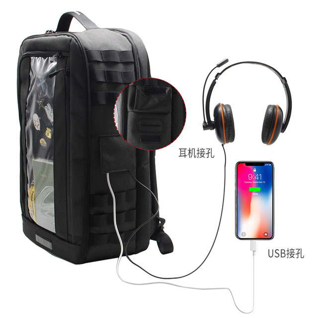 QANBA/Boxing Shield/Shield Shoulder Rocker Travel Storage Bag with trendy Transparent Object Display Window