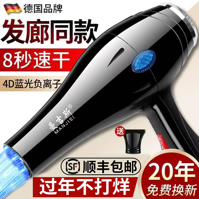 German Hair Dryer for Home Use, High Wind Power, Suitable for Hair Salons and Barbershops, 9800W Negative Ion Hair Care, High-Power Quick-Drying Barrel