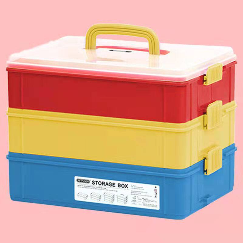 Multi-layer Lego toy storage box children's building blocks classification sorting box snack storage box transparent plastic storage box