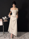 Empress Dowager Light Wedding Dress 2025 New One-Shoulder Satin Bridal Gown for Petite Brides with a High-End Feel