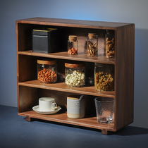 Walnuts Solid Wood Dining Side Cabinet Lockers Bowls Cabinet Cups Tea Set Containing Tabletop Shelve Table Cabinet Modern Minima