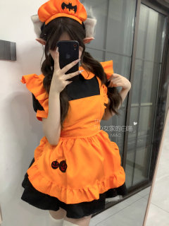 Halloween maid costume pumpkin skirt witch costume