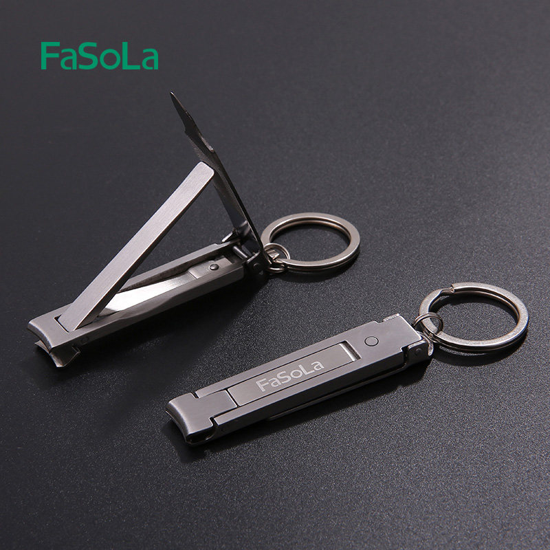 Japanese FaSola stainless steel nail scissors portable folding nail clippers ultra-thin manicure nail tools nail clippers