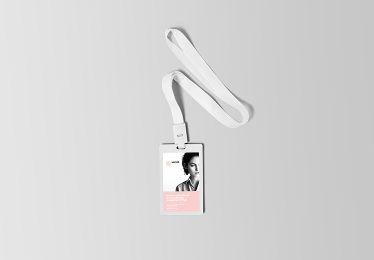 企业公司员工工作牌门禁卡号牌胸牌卡套样机展示PSD贴图模板素材