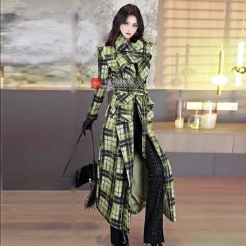 设计师款不规则多穿花边领大衣冬季法式女人味保暖长外套