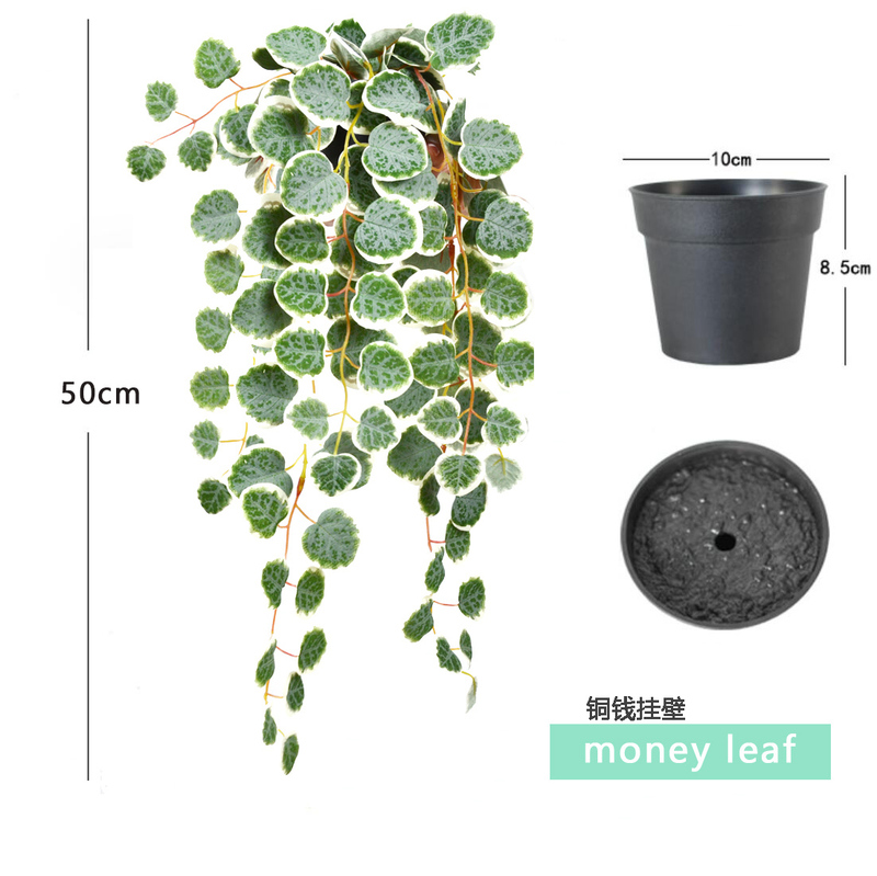 Copper Coin Leaf Money Leaf Artificial Plant Plastic Potted Ornament Home Living Room Indoor Mini Fake Green Plant Decoration