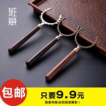 Banyi tea cup fork kung fu tea set ebony wood anti-Hot Tea fork tea tray cup holder sanitary fork tea ceremony accessories