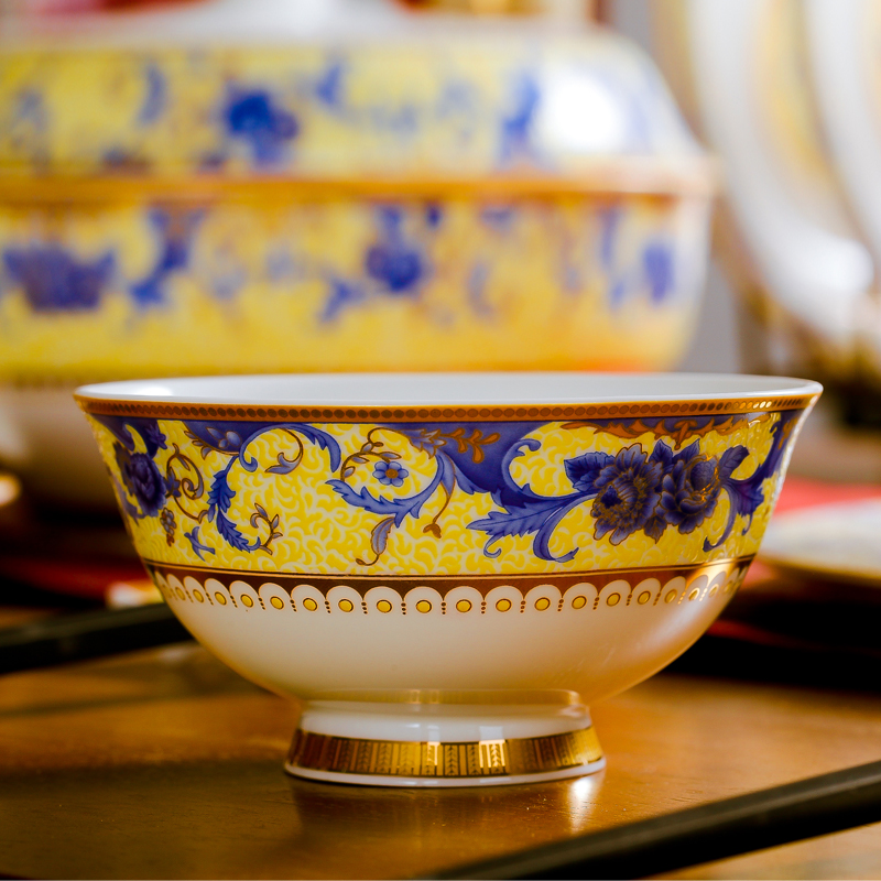 Ou jingdezhen ceramic tableware tableware suit to use of 56 + 2 head dishes dishes home outfit wedding gifts