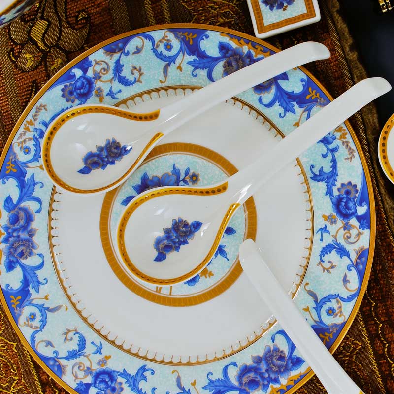 Ou jingdezhen ipads China porcelain tableware red xin 】 【 56 + 2 head ipads porcelain tableware suit to use