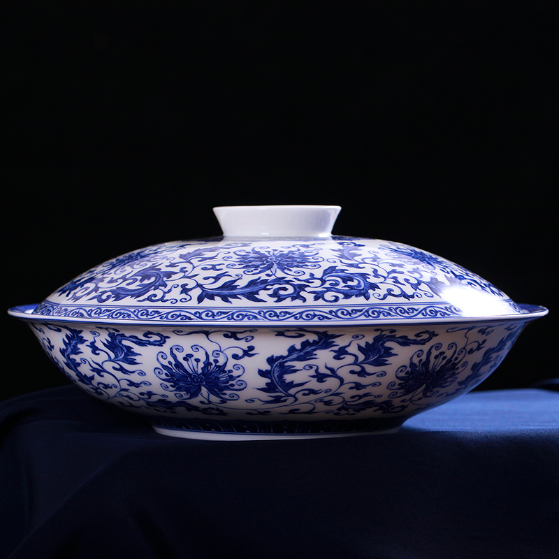 Chinese tableware suit dishes ipads bowls disc sets jingdezhen blue and white porcelain and the head of household ceramic plate