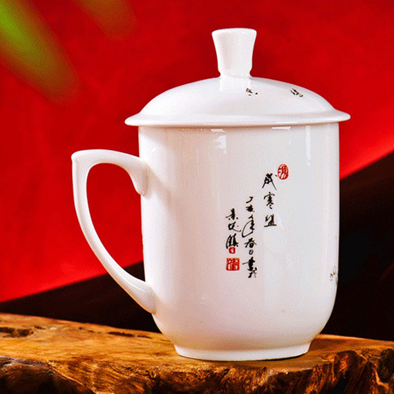 Red xin jingdezhen gift tea cups with cover ceramic cups big office suit to the CPU