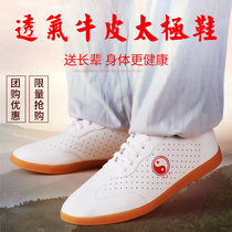  Tai chi shoes Womens martial arts shoes leather Taijiquan shoes mens practice shoes soft cowhide beef tendon bottom kung fu shoes four seasons winter