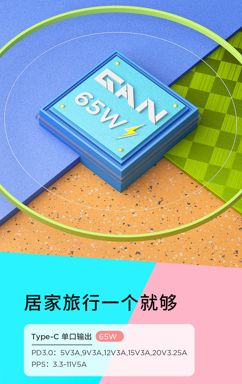 努比亚 65W氮化镓充电器 支持苹果PD快充 图5