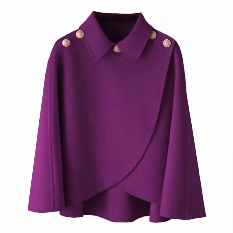 Woolen Coat for Women, New Autumn and Winter Style, Short Woolen Coat, Stylish Shawl, Outerwear Cape, Vest, Trendy Top