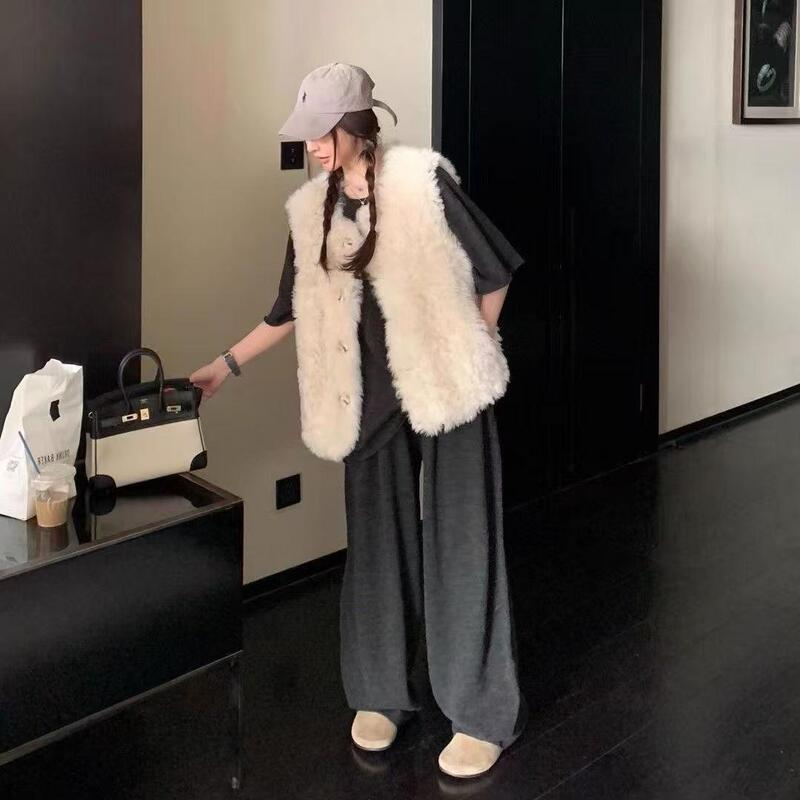 Autumn and Winter New Style Faux Lamb Wool Lazy Style Vest Fur Coat Chanel-Style Warm Vest Autumn and Winter New Style Faux Lamb Wool Lazy Style Vest Fur Coat Chanel-Style Warm Vest