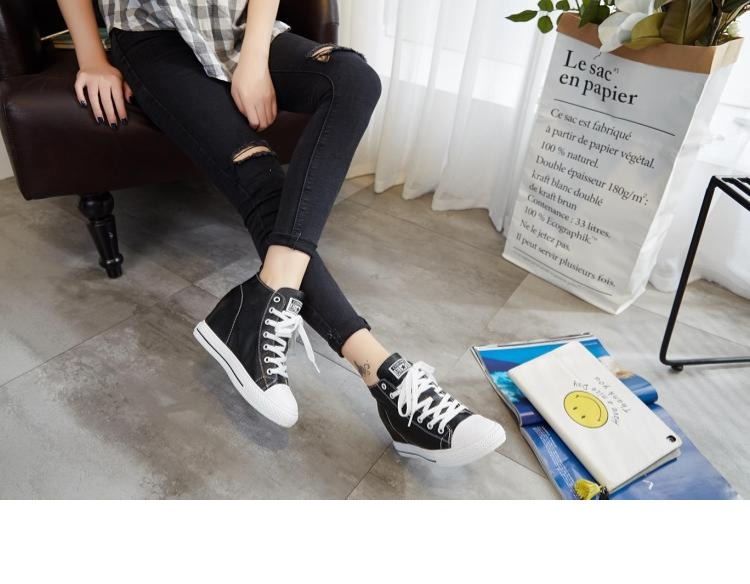 Mùa xuân 2019 mới giày da cao cấp nữ bên trong dày dày giày trắng Thắt lưng nữ Giày thể thao Hàn Quốc - Giày cao gót giày thể thao nữ hàn quốc cao cổ