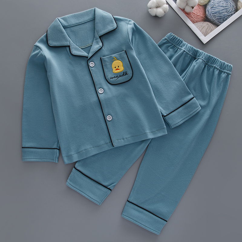 Children's pajamas autumn cotton set cartoon baby girl boy Spring and Autumn long sleeve cotton child home clothing