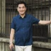 Dad mùa hè phần mỏng của người đàn ông trung niên ngắn tay áo lụa tơ tằm áo mùa hè tuổi 40 năm 50 mới Bộ đồ