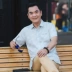 Dad mùa hè phần mỏng của người đàn ông trung niên ngắn tay áo lụa tơ tằm áo mùa hè tuổi 40 năm 50 mới Bộ đồ
