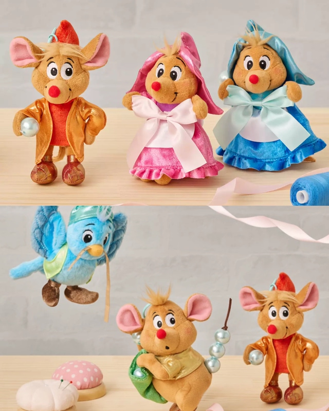 Japan Disney Store Cinderella Fairy Godmother Suzy Pella Bluebird Little Mouse Plush Pendant Japan Disney Store Cinderella Fairy Godmother Suzy Pella Bluebird Little Mouse Plush Pendant
