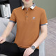 20243D hat summer cool ice silk simple business casual lapel pure cotton short-sleeved t-shirt men's embroidered polo shirt