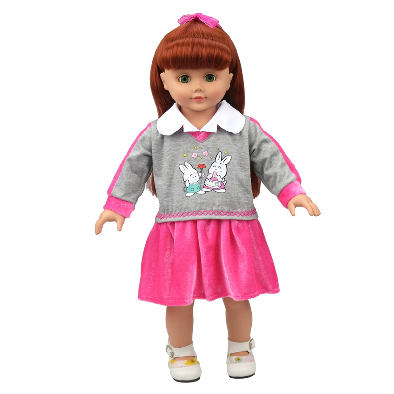 43 cm hoặc hơn đồ chơi búp bê quần áo ăn mặc mùa đông giản dị váy dài tay mô phỏng phụ kiện búp bê búp bê chibi trắng