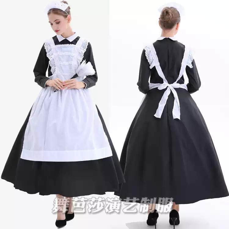 法式女僕裝 歐洲莊園農場裙 歐式城堡女僕服廚娘裝歐洲女管家cos