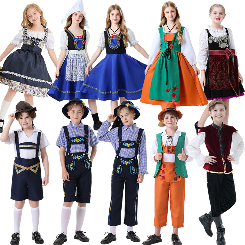 German Traditional Clothing, International Sports Games Performance Costumes for Older Children, Art Festival Performance Costumes, Munich Oktoberfest Costumes