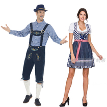 Munich beer suit adult men and women Bavarian traditional clothing German clothing classic plaid suit couple