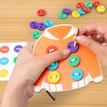 Childrens puzzle thinking logic training early education table games girls clothes buttons threading toys concentration training