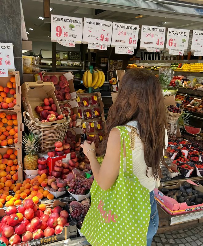 French-Style Rouje Green Polka Dot Canvas Bag, Similar to the One Worn by Sun Qian, Lazy Style Underarm Bag