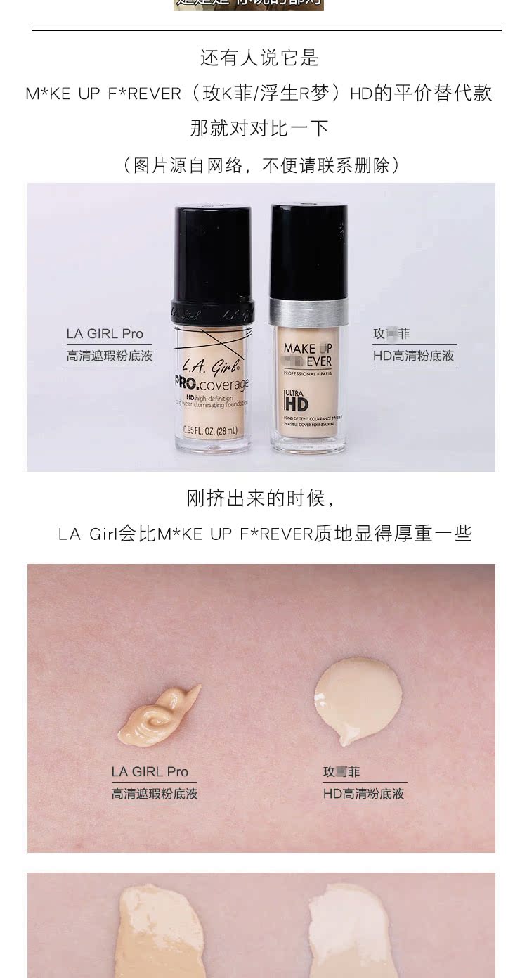Hoa Kỳ L.A.LA GIRL Los Angeles Girls HD Kem che khuyết điểm Kiểm soát dầu màu Liquid Foundation Foundation lagirl Foundation BB - Nền tảng chất lỏng / Stick Foundation kem nền fit me bảng màu