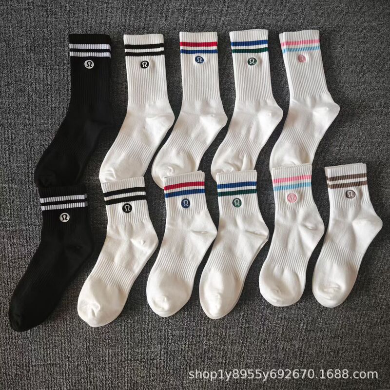 Embroidered Lulu Socks for Men and Women, Couple High Tube Casual Sports Socks, Outdoor Running Fashion Trendy Breathable Socks Embroidered Lulu Socks for Men and Women, Couple High Tube Casual Sports Socks, Outdoor Running Fashion Trendy Breathable Socks