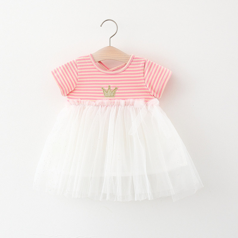 Summer new children's clothing Baby Girl Splicing Short Sleeves Baby Skirts children T-shirts Girls fashion Korean version of blouses