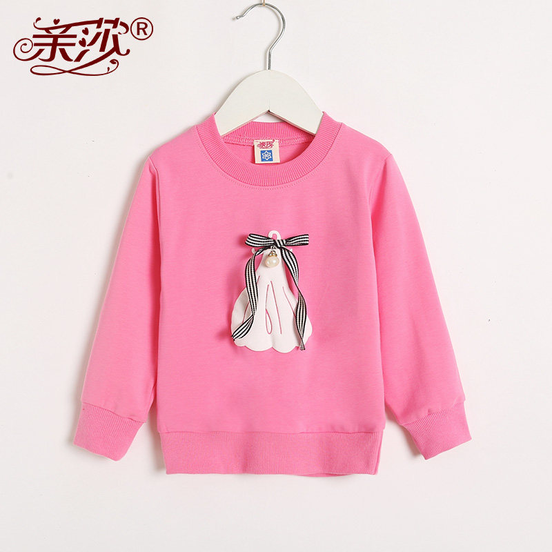 Girl baby spring new little girl baby sweater base shirt children's spring cartoon pullover