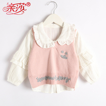 Spring new children girls baby leisure Two sets of infant girls Fashion spring dress Long sleeves Two sets