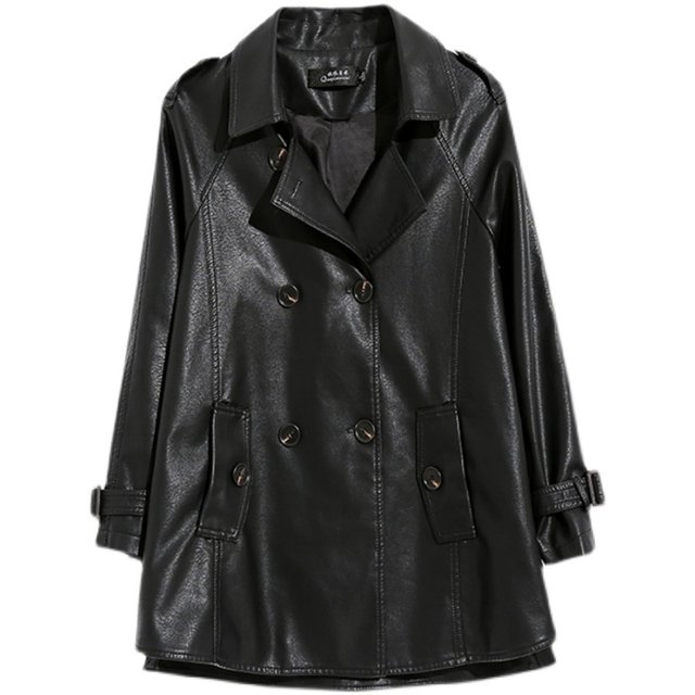Jacket ຫນັງແທ້ຂອງແມ່ຍິງສັ້ນ 2024 ພາກຮຽນ spring ໃຫມ່ຂະຫນາດໃຫຍ່ Haining Sheepskin ຫນັງ Jacket ແບບເກົາຫຼີ Loose Jacket trendy