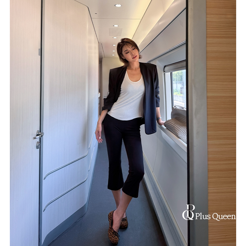 Plus Queen｜Honglan [Tall and Large Size] Capri High-Waisted Yoga Capri Pants Sports Casual Pants