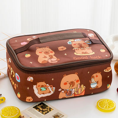 Cute cartoon insulated lunch box bag for children and primary school students, waterproof and oil-proof, large-capacity lunch box handbag