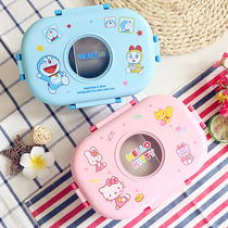 Cartoon Doraemon A dream split stainless steel insulated lunch box anti-scalding with cover cute elementary school childrens lunch box