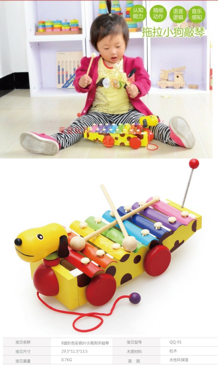 Quãng tám của trẻ gõ gõ piano gõ gõ nhạc cụ gõ piano bằng gỗ 1-2-3 tuổi giáo dục sớm đồ chơi trí tuệ chuông cổ tay cho bé