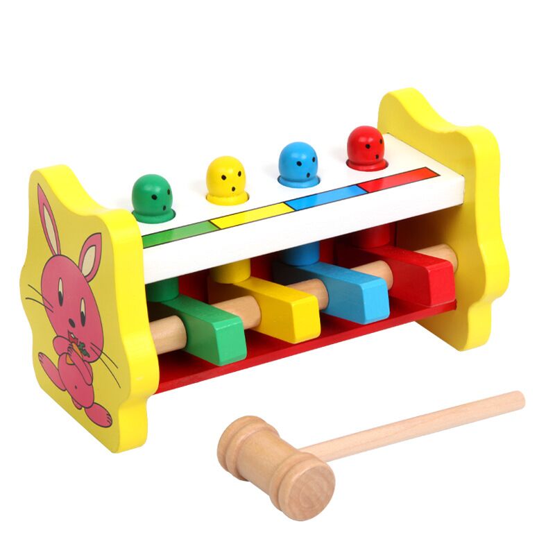 Child Percussion Pile Percussion Knocks Hammer Box Strike Hammer Box Against Flying Man Hammer 2-3-4-year-old baby early lessons intellectual toy-Taobao