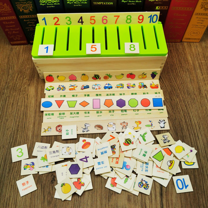 Montessori early learning teaching aids Children's knowledge learning mathematics Classification box Matching blocks 2-3 years old baby intelligence toys