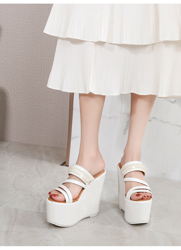 Sandal nữ hở mũi đế xuồng cao gót 15cm quai đơn phong cách tiên nữ — Trắng 10cm, Trắng 15cm, Đen 10cm, Đen 15cm chi tiết 19