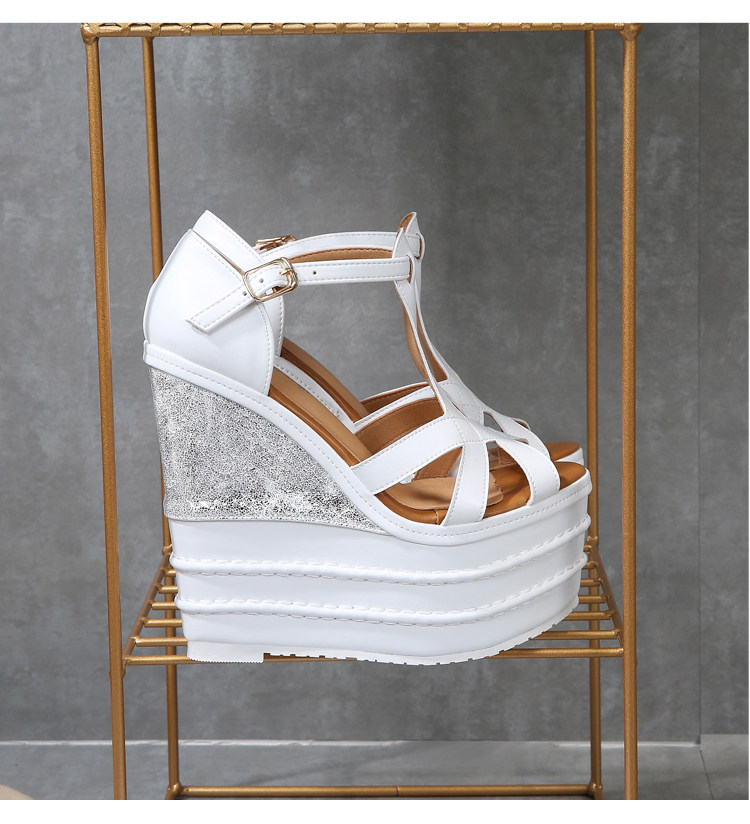 Sandal cao gót nữ hở mũi đế xuồng 10 cm phong cách boho — Mơ 14CM, Mơ 16CM, Trắng 14CM, Trắng 16CM chi tiết 36